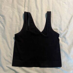 Colsie Black Asymmetrical Cropped Top Small